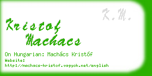 kristof machacs business card