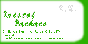 kristof machacs business card